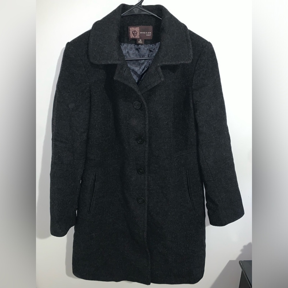 Anne Klein coat women’s black button up size 10